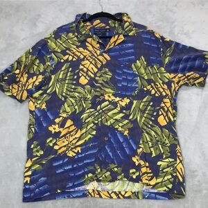 Grant Thomas Pure Silk Abstract Hawaiian Style Shirt Size XL